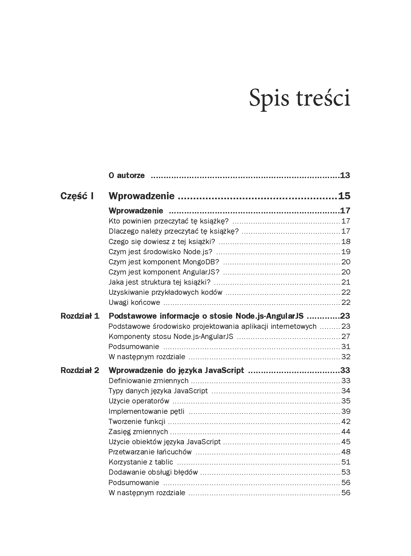 Fragment „Node.js, MongoDB, AngularJS. Kompendium wiedzy” — strona 3 z 30