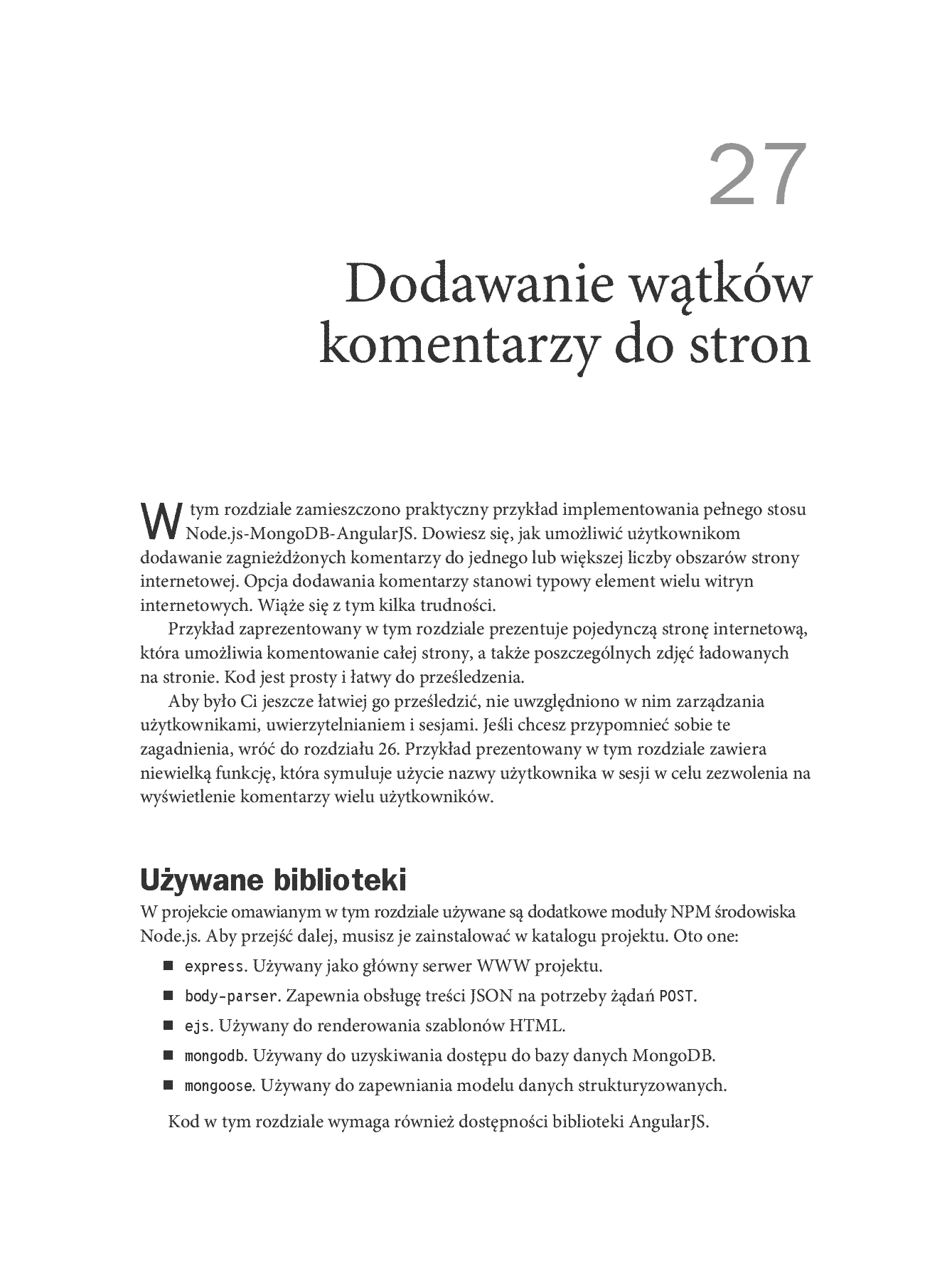 Fragment „Node.js, MongoDB, AngularJS. Kompendium wiedzy” — strona 11 z 30