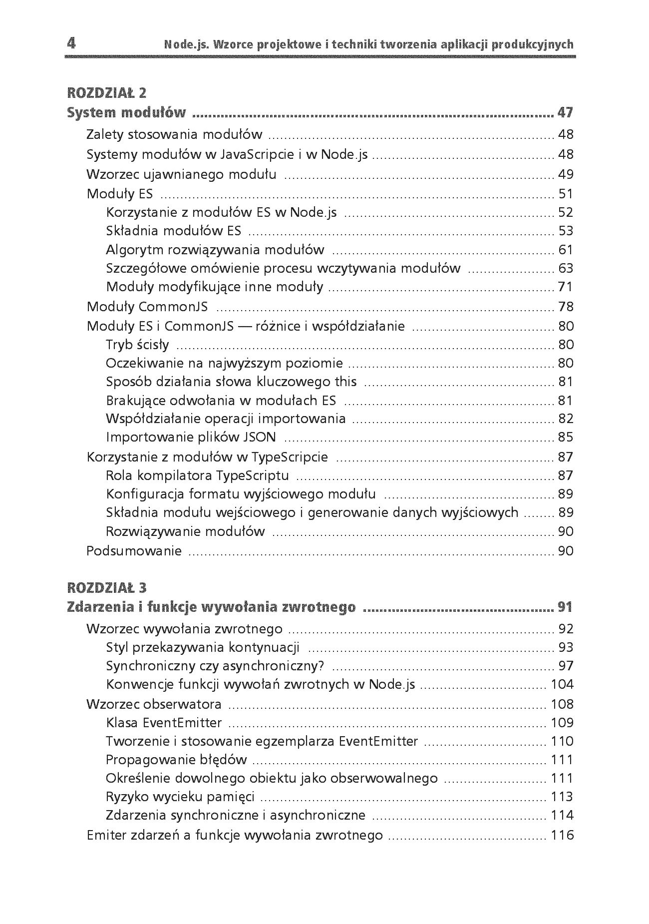 Fragment „Node.js. Wzorce projektowe i techniki tworzenia aplikacji produkcyjnych. Wydanie IV” — strona 4 z 30