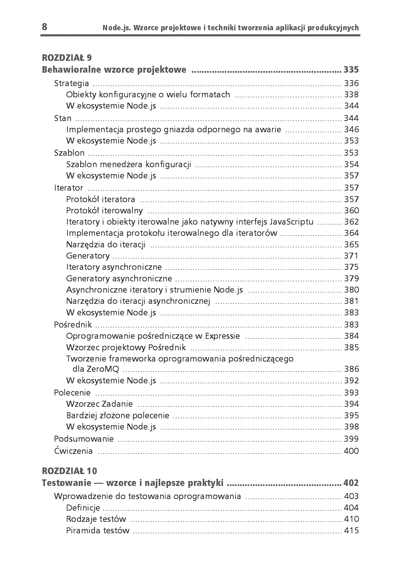 Fragment „Node.js. Wzorce projektowe i techniki tworzenia aplikacji produkcyjnych. Wydanie IV” — strona 8 z 30