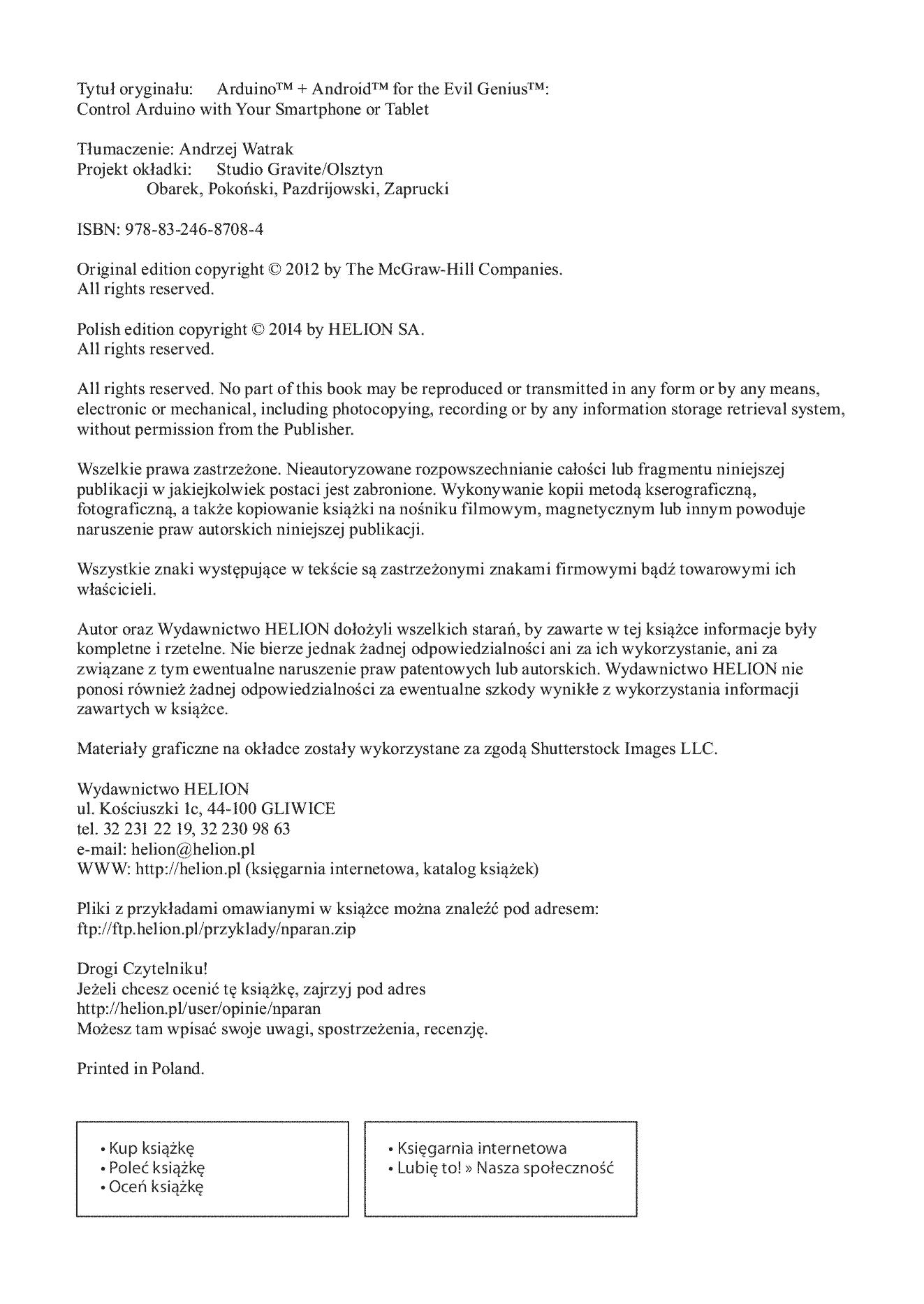 Fragment „Arduino i Android. Niesamowite projekty. Szalony Geniusz” — strona 2 z 30