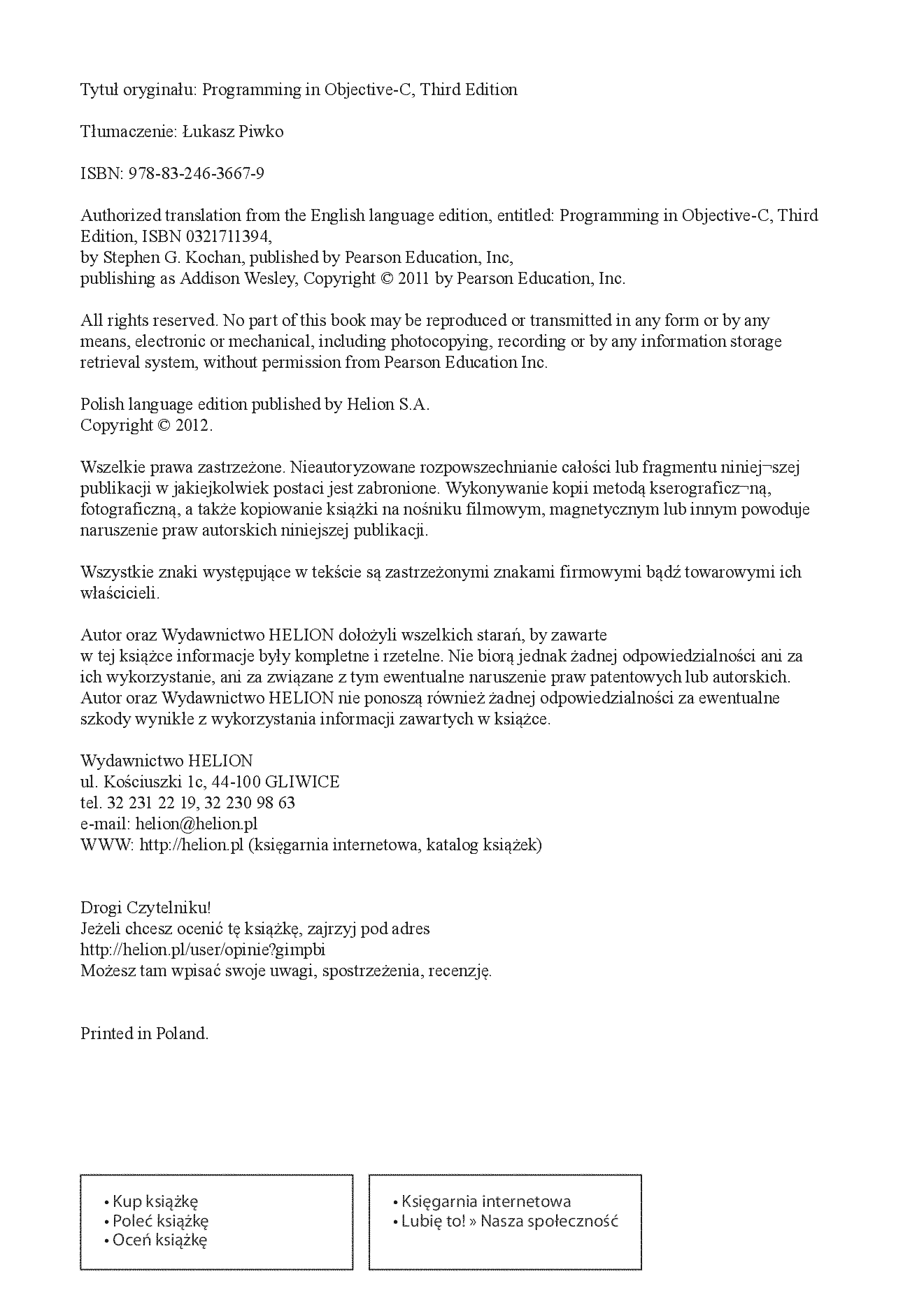 Fragment „Objective-C. Vademecum profesjonalisty. Wydanie III” — strona 2 z 30