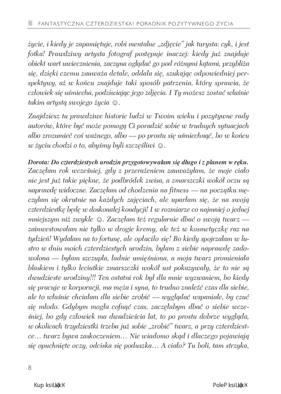 Fragment „Fantastyczna czterdziestka! Poradnik pozytywnego życia” — strona 8 z 14