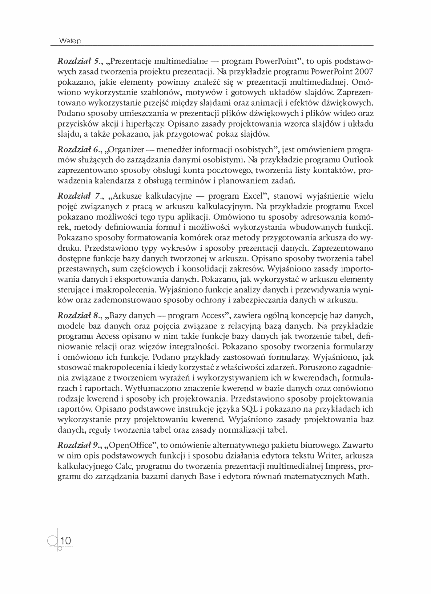 Fragment „Oprogramowanie biurowe. Podręcznik do nauki zawodu technik informatyk” — strona 9 z 30