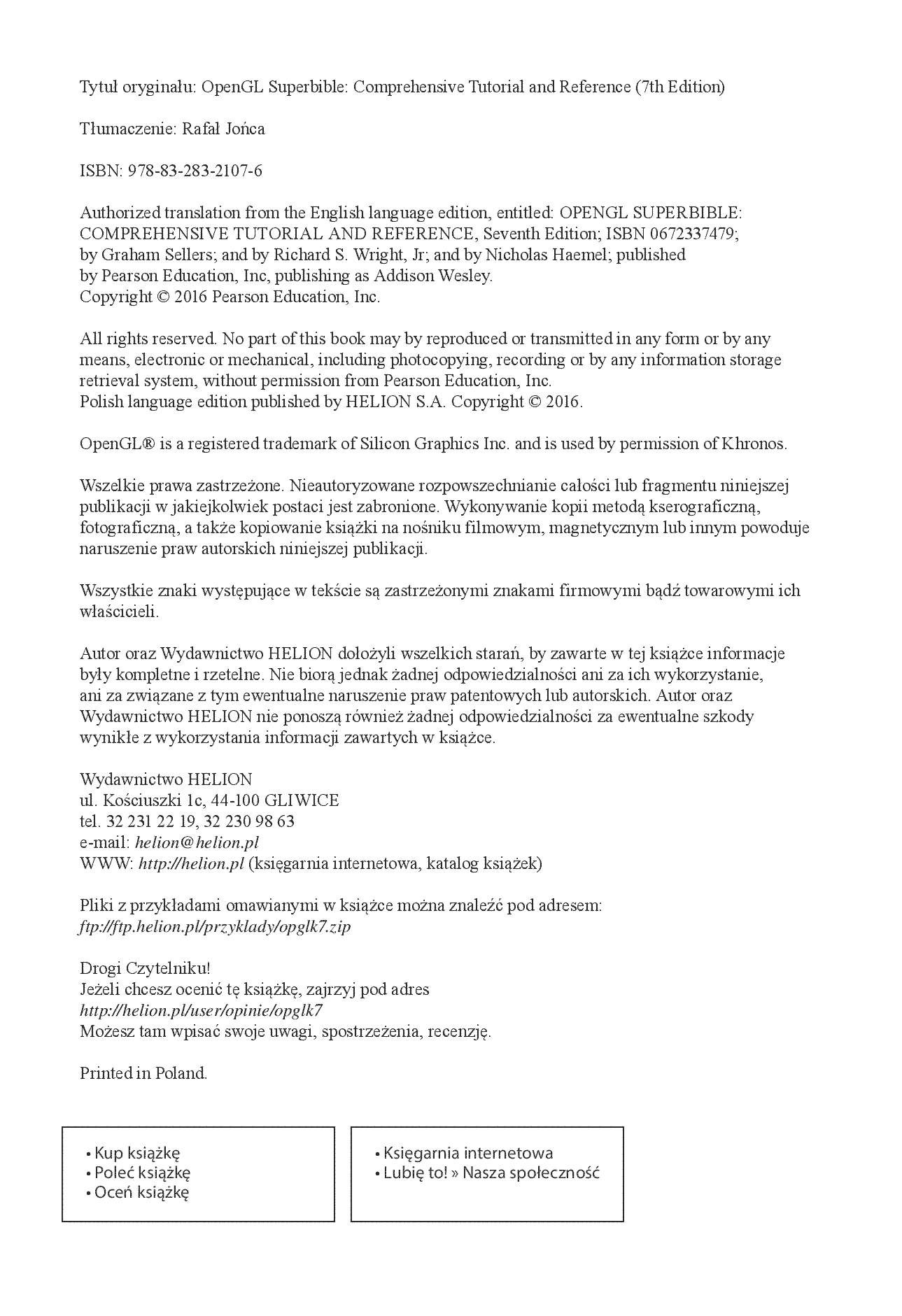 Fragment „OpenGL. Księga eksperta. Wydanie VII” — strona 2 z 30