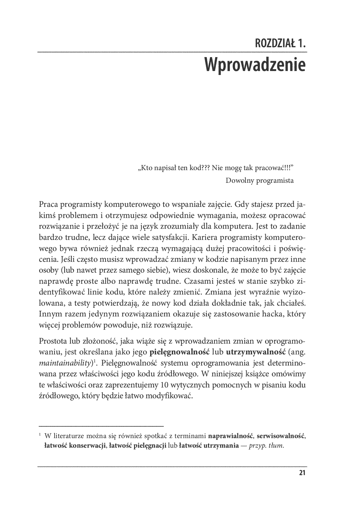 Fragment „Oprogramowanie łatwe w utrzymaniu. Pisz kod podatny na przyszłe zmiany” — strona 7 z 28
