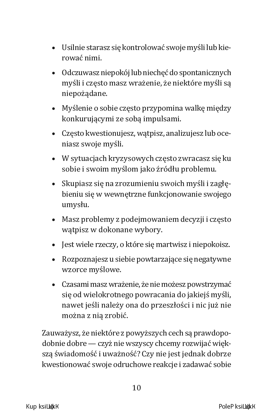Fragment „Overthinking, czyli gdy myślisz za dużo. 23 techniki pokonywania paraliżu analitycznego i skupiania się na teraźniejszości” — strona 10 z 30