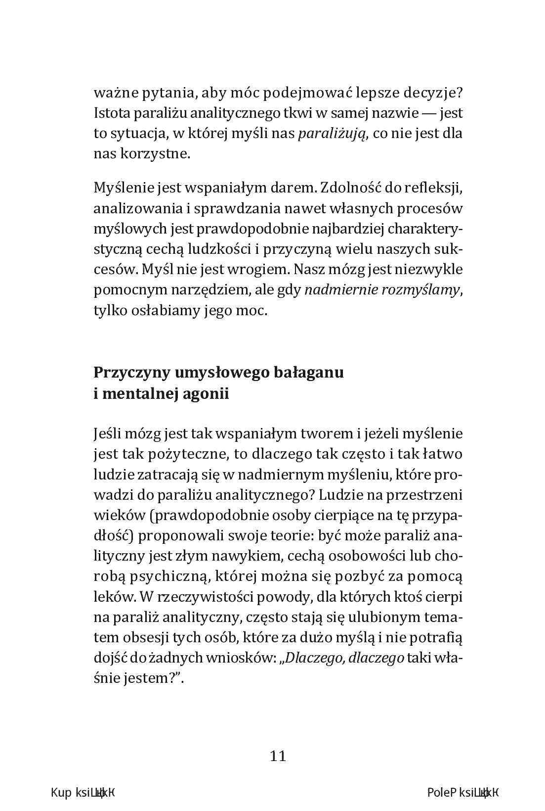 Fragment „Overthinking, czyli gdy myślisz za dużo. 23 techniki pokonywania paraliżu analitycznego i skupiania się na teraźniejszości” — strona 11 z 30
