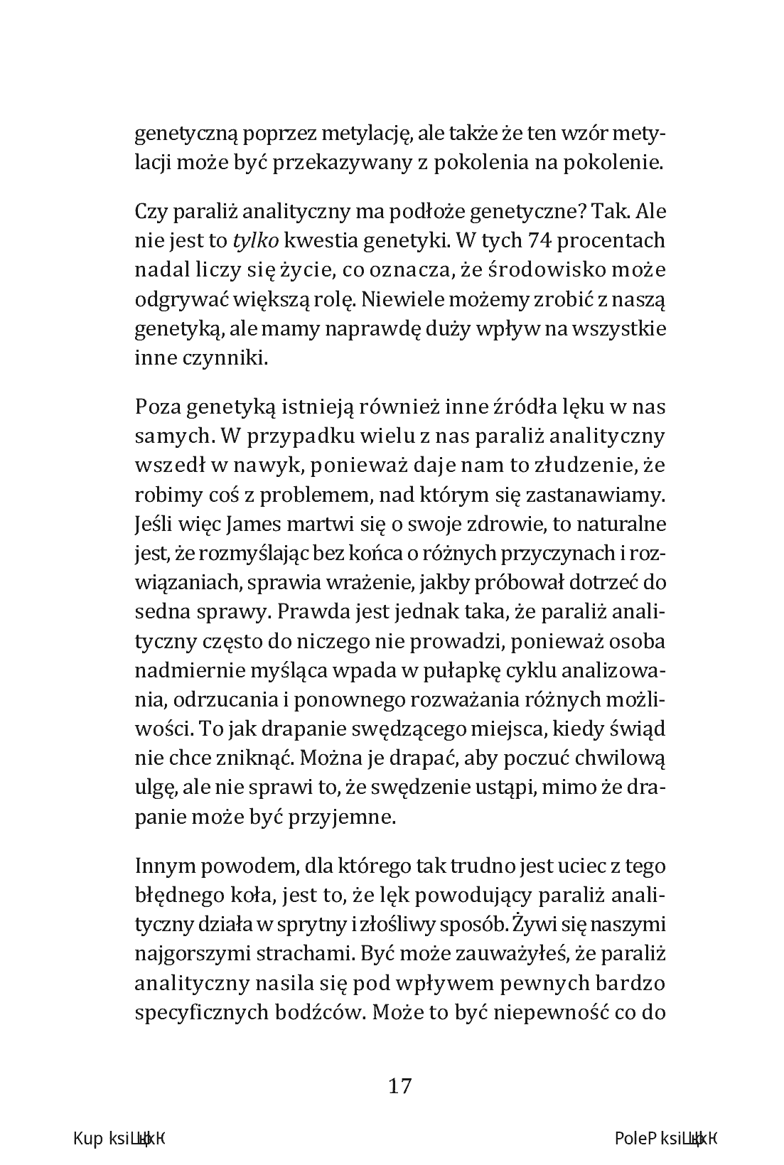 Fragment „Overthinking, czyli gdy myślisz za dużo. 23 techniki pokonywania paraliżu analitycznego i skupiania się na teraźniejszości” — strona 17 z 30