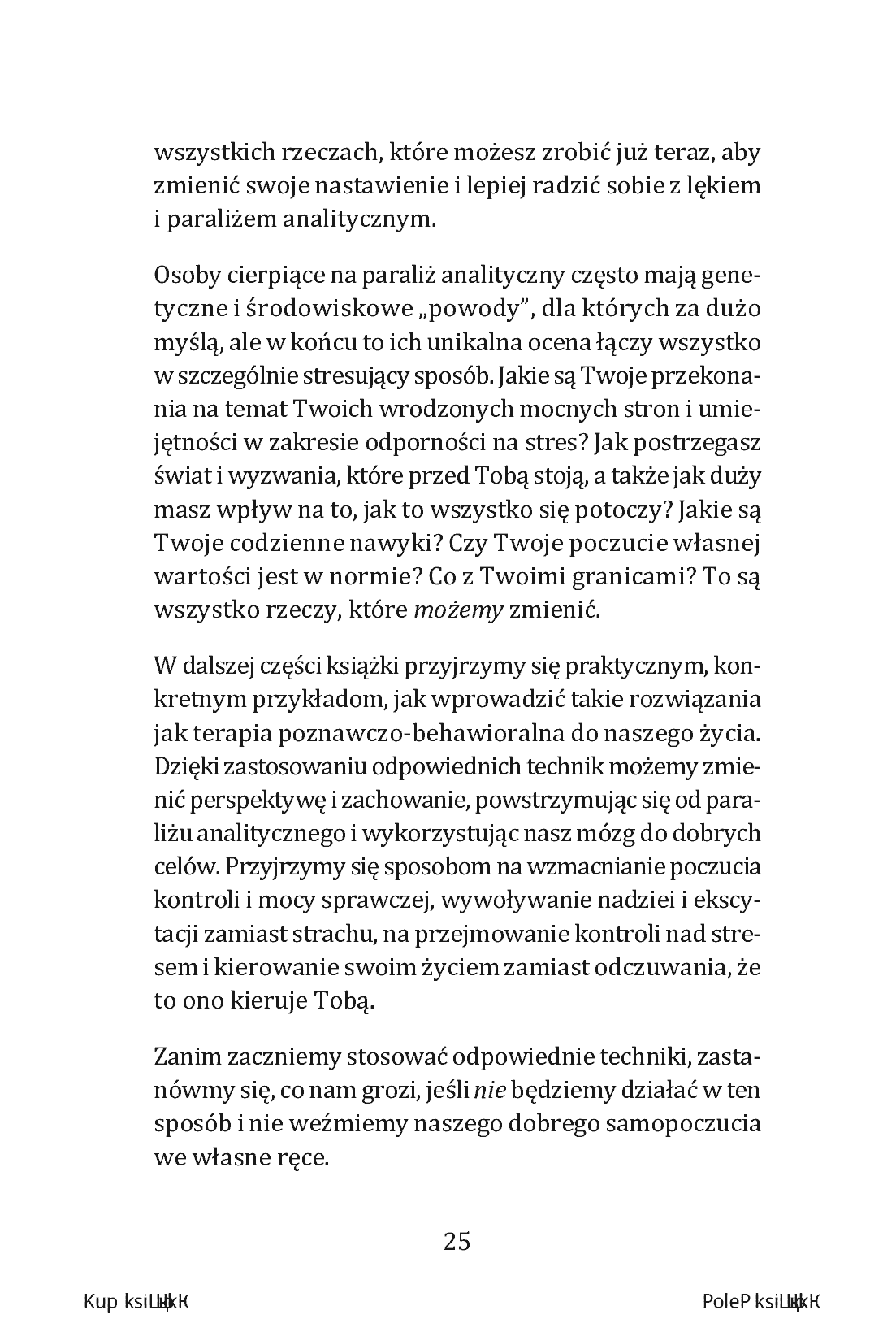 Fragment „Overthinking, czyli gdy myślisz za dużo. 23 techniki pokonywania paraliżu analitycznego i skupiania się na teraźniejszości” — strona 25 z 30