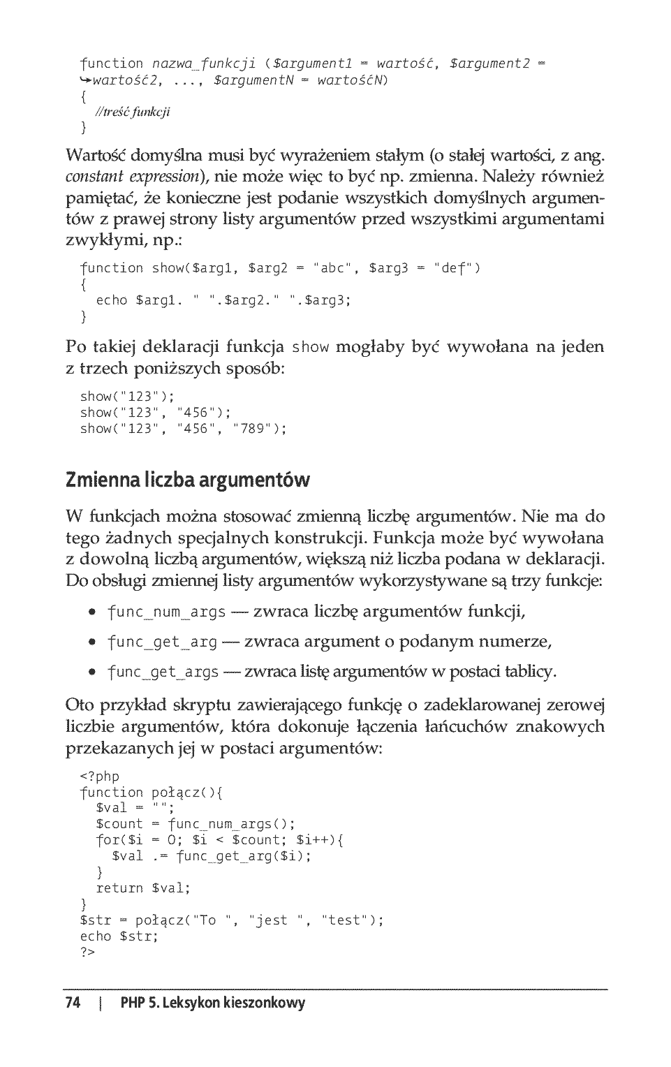 Fragment „PHP 5. Leksykon kieszonkowy” — strona 9 z 26