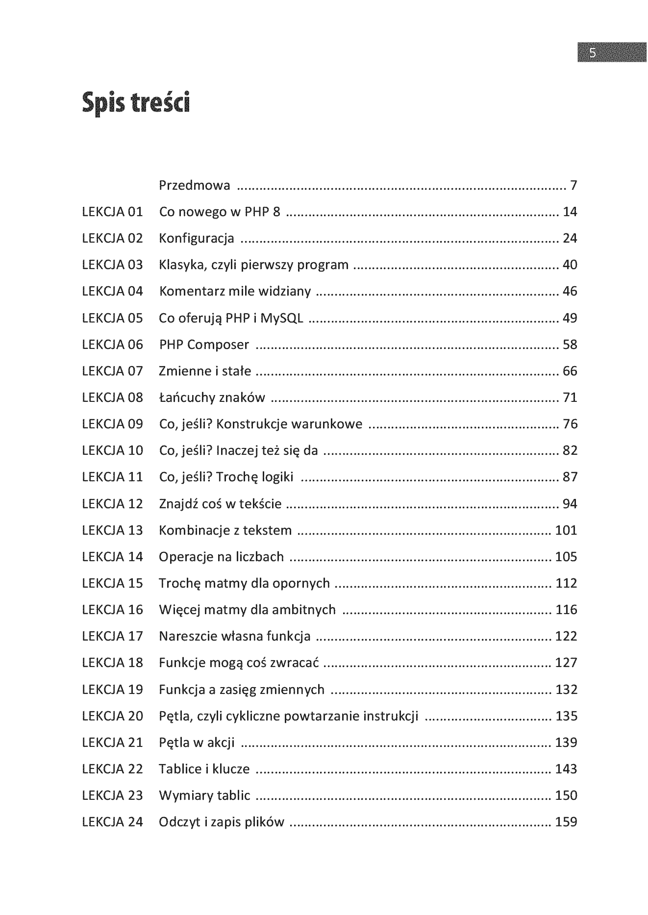 Fragment „PHP 8 i SQL. Programowanie dla początkujących w 43 lekcjach” — strona 3 z 22
