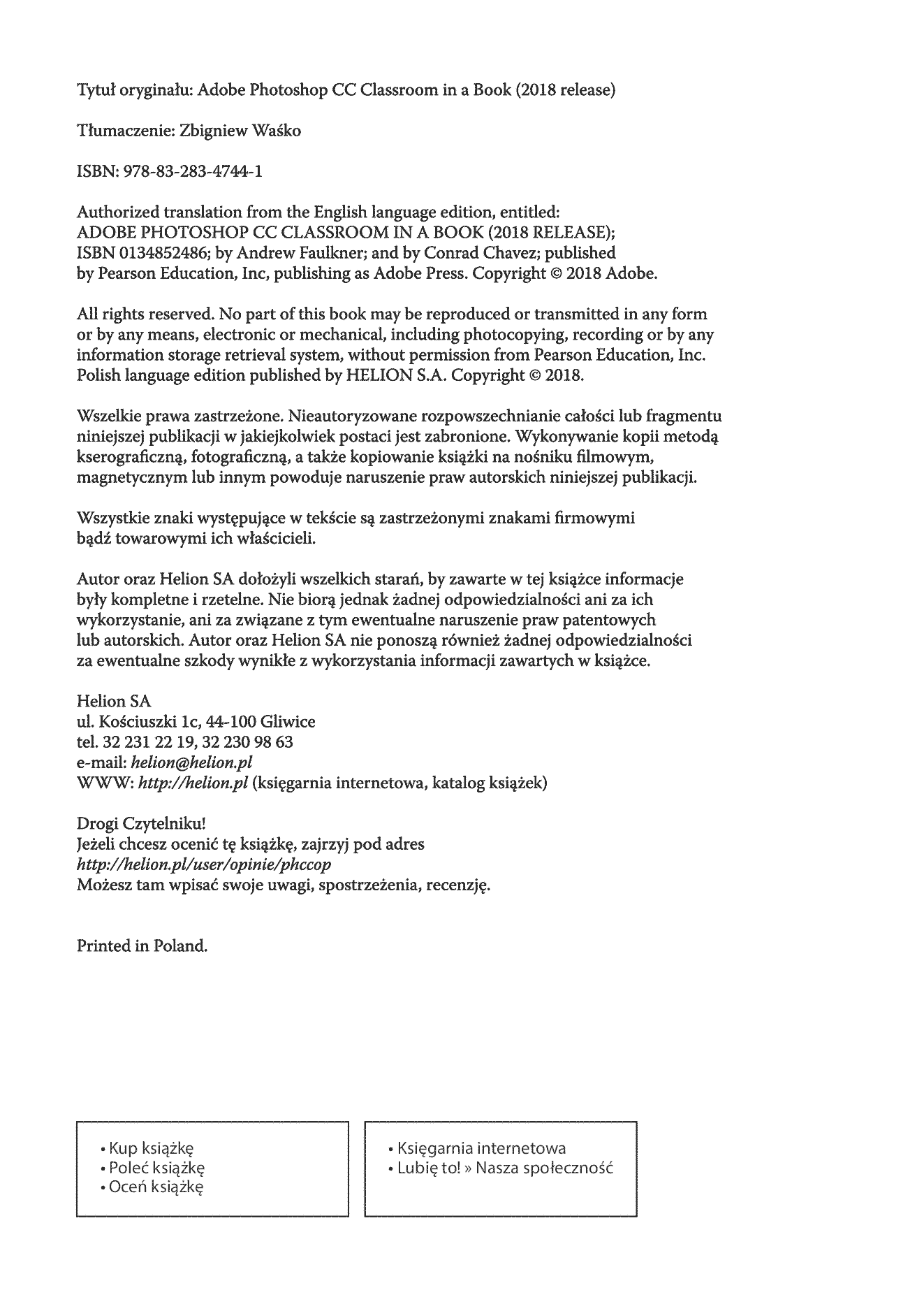 Fragment „Adobe Photoshop CC. Oficjalny podręcznik. Wydanie II” — strona 2 z 30