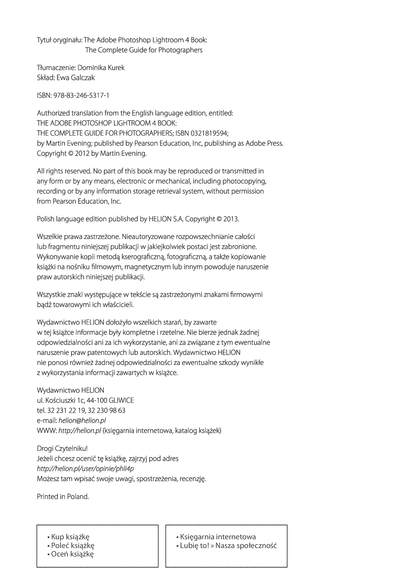 Fragment „Adobe Photoshop Lightroom 4. Podręcznik dla fotografów” — strona 2 z 30