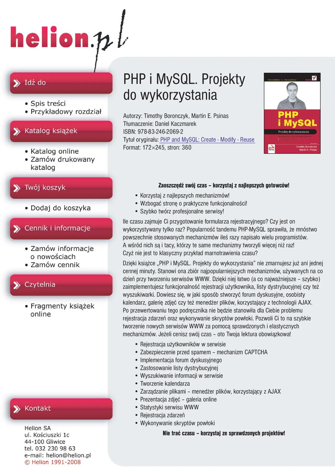 Fragment „PHP i MySQL. Projekty do wykorzystania” — strona 1 z 30