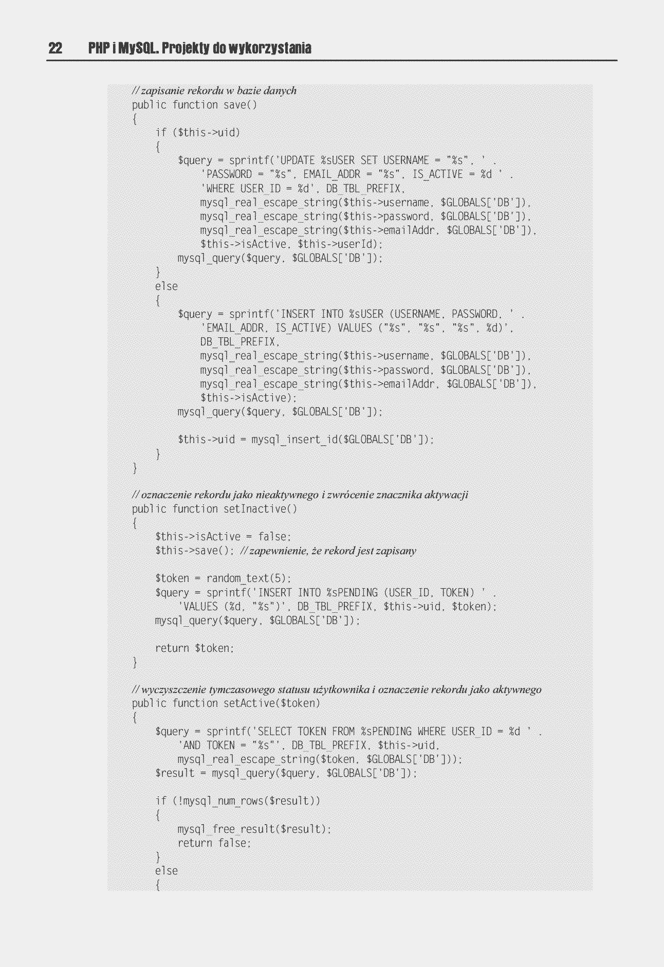 Fragment „PHP i MySQL. Projekty do wykorzystania” — strona 13 z 30
