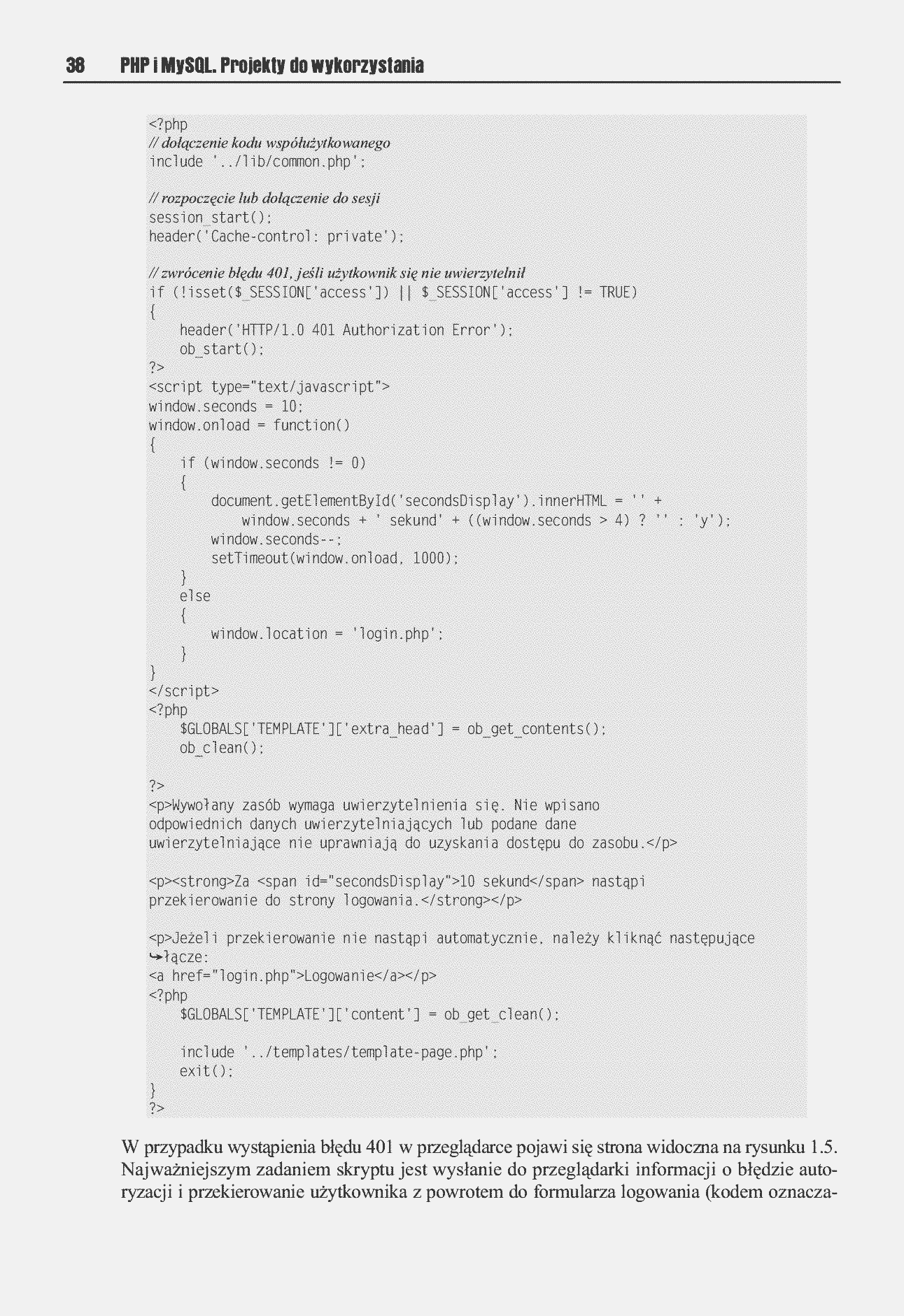 Fragment „PHP i MySQL. Projekty do wykorzystania” — strona 29 z 30