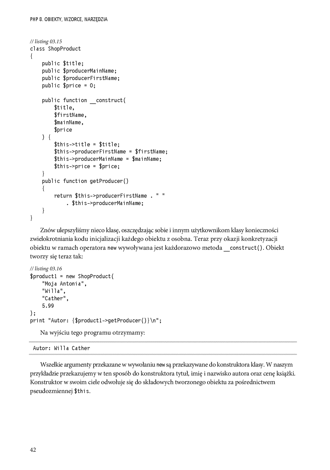 Fragment „PHP 8. Obiekty, wzorce, narzędzia. Poznaj obiektowe usprawnienia języka PHP, wzorce projektowe i niezbędne narzędzia programistyczne. Wydanie VI” — strona 20 z 30