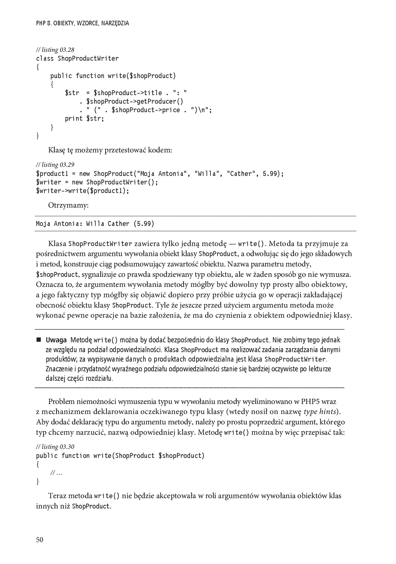 Fragment „PHP 8. Obiekty, wzorce, narzędzia. Poznaj obiektowe usprawnienia języka PHP, wzorce projektowe i niezbędne narzędzia programistyczne. Wydanie VI” — strona 28 z 30