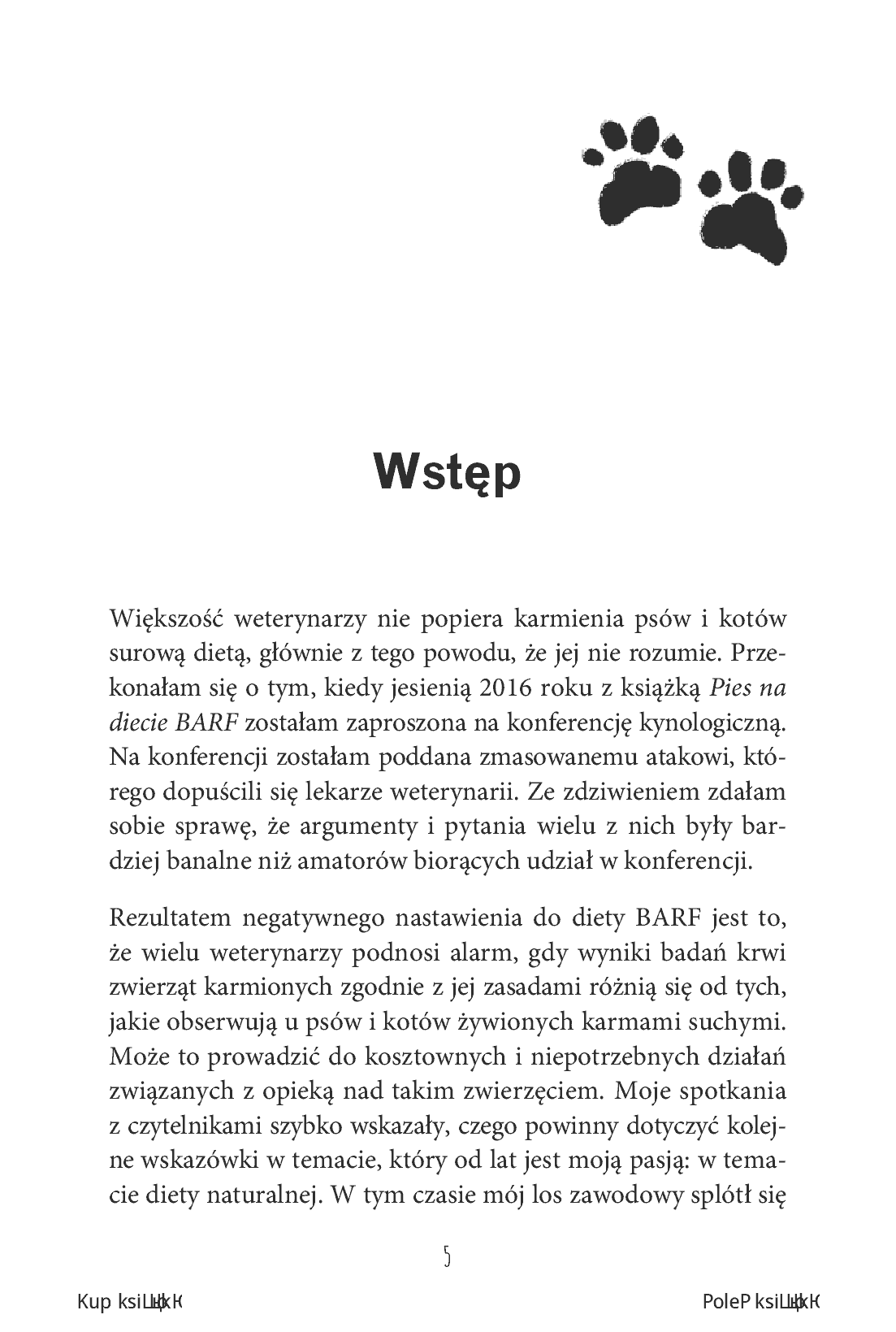 Fragment „Pies na diecie BARF. Komponowanie i modyfikowanie diety BARF na podstawie stanu zdrowia i wyników analitycznych psa” — strona 5 z 24