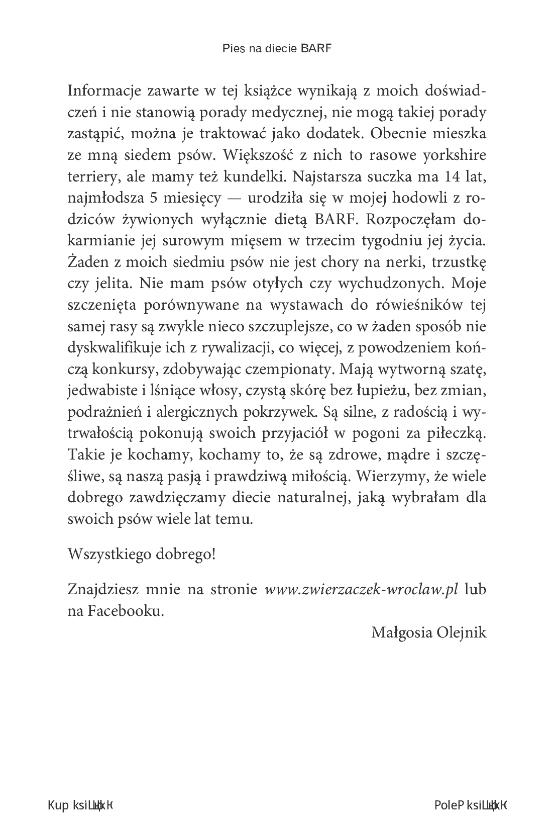 Fragment „Pies na diecie BARF. Komponowanie i modyfikowanie diety BARF na podstawie stanu zdrowia i wyników analitycznych psa” — strona 8 z 24
