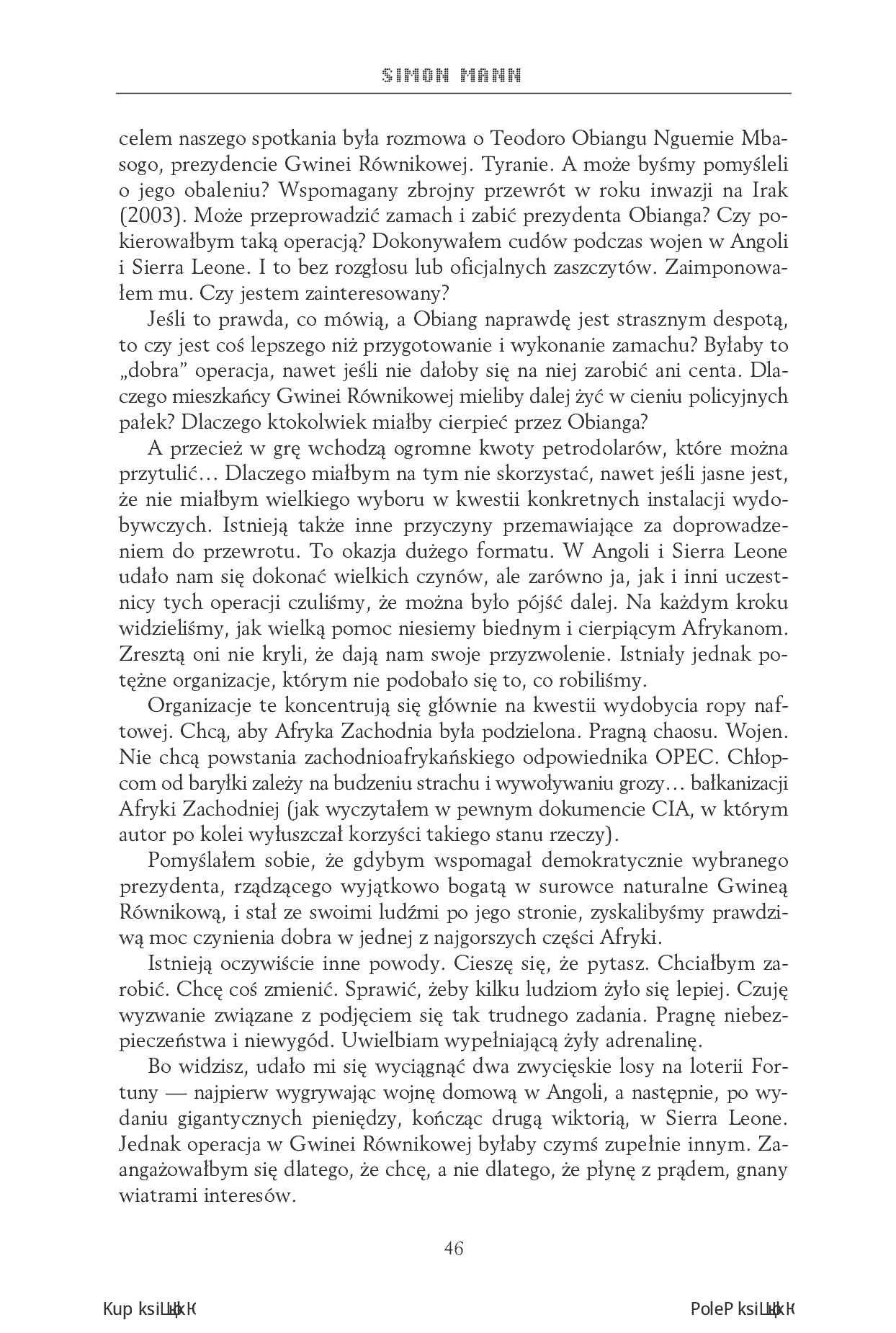 Fragment „Pies wojny. Jak oficer SAS stał się pionkiem w afrykańskiej wojnie o ropę” — strona 8 z 30
