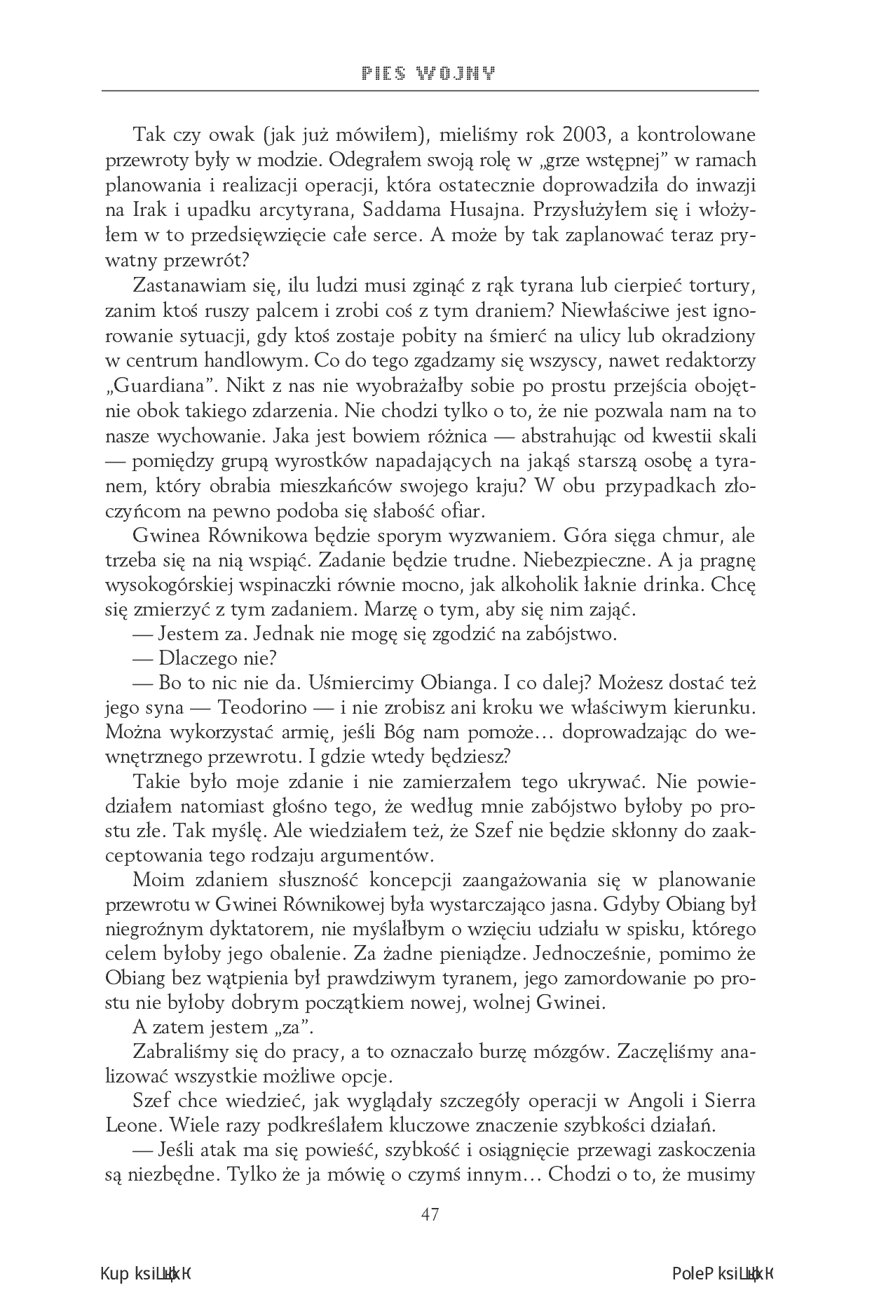 Fragment „Pies wojny. Jak oficer SAS stał się pionkiem w afrykańskiej wojnie o ropę” — strona 9 z 30