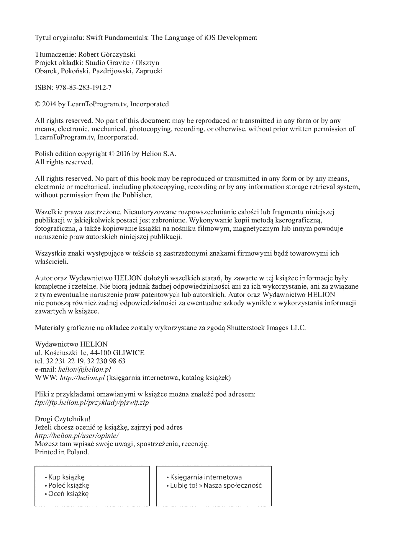 Fragment „Podstawy języka Swift. Programowanie aplikacji dla platformy iOS” — strona 2 z 26