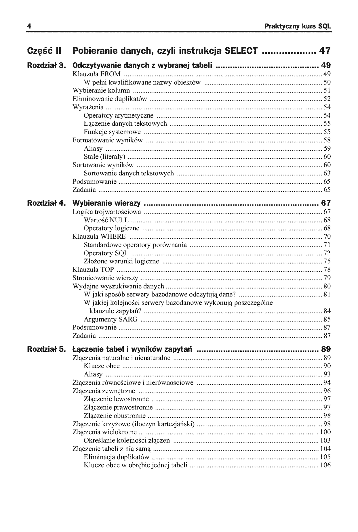 Fragment „Praktyczny kurs SQL. Wydanie II” — strona 4 z 30