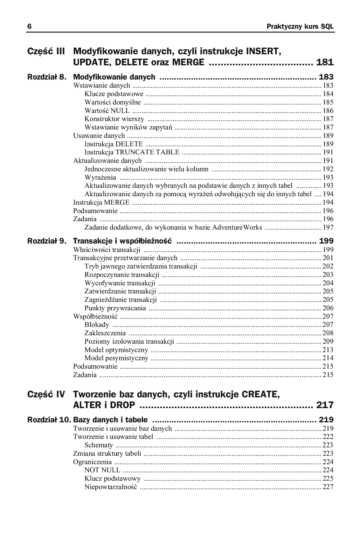 Fragment „Praktyczny kurs SQL. Wydanie II” — strona 6 z 30