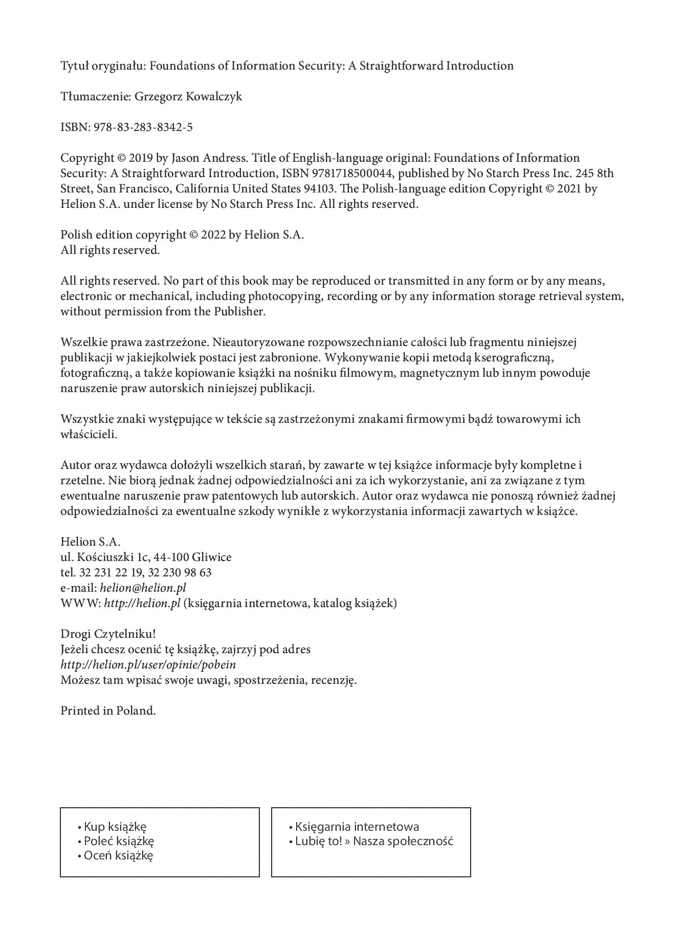 Fragment „Podstawy bezpieczeństwa informacji. Praktyczne wprowadzenie” — strona 2 z 30