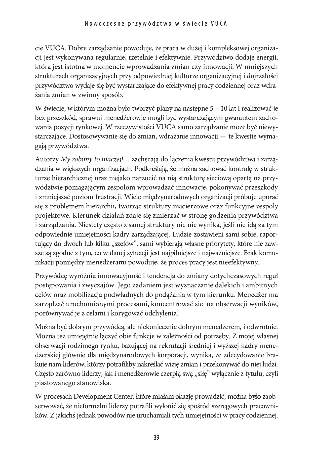 Fragment „Przywództwo w świecie VUCA. Jak być skutecznym liderem w niepewnym środowisku” — strona 15 z 24