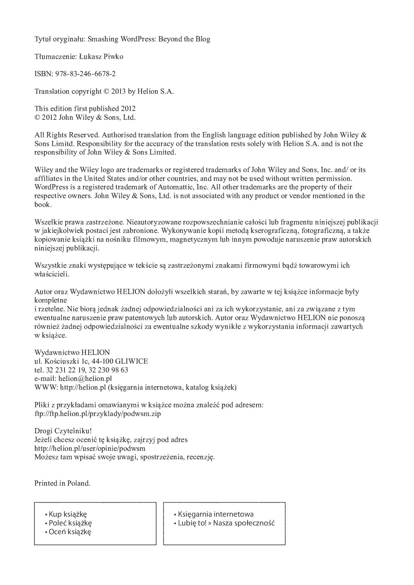 Fragment „Podręcznik WordPressa. Smashing Magazine” — strona 2 z 30
