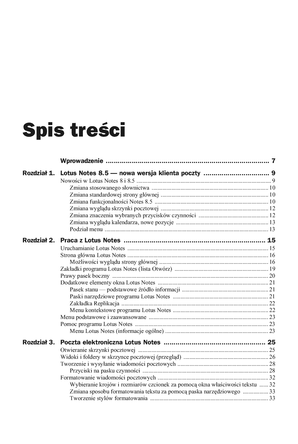 Fragment „Poczta Lotus Notes 8.5 PL. Niezbednik uzytkownika” — strona 3 z 18