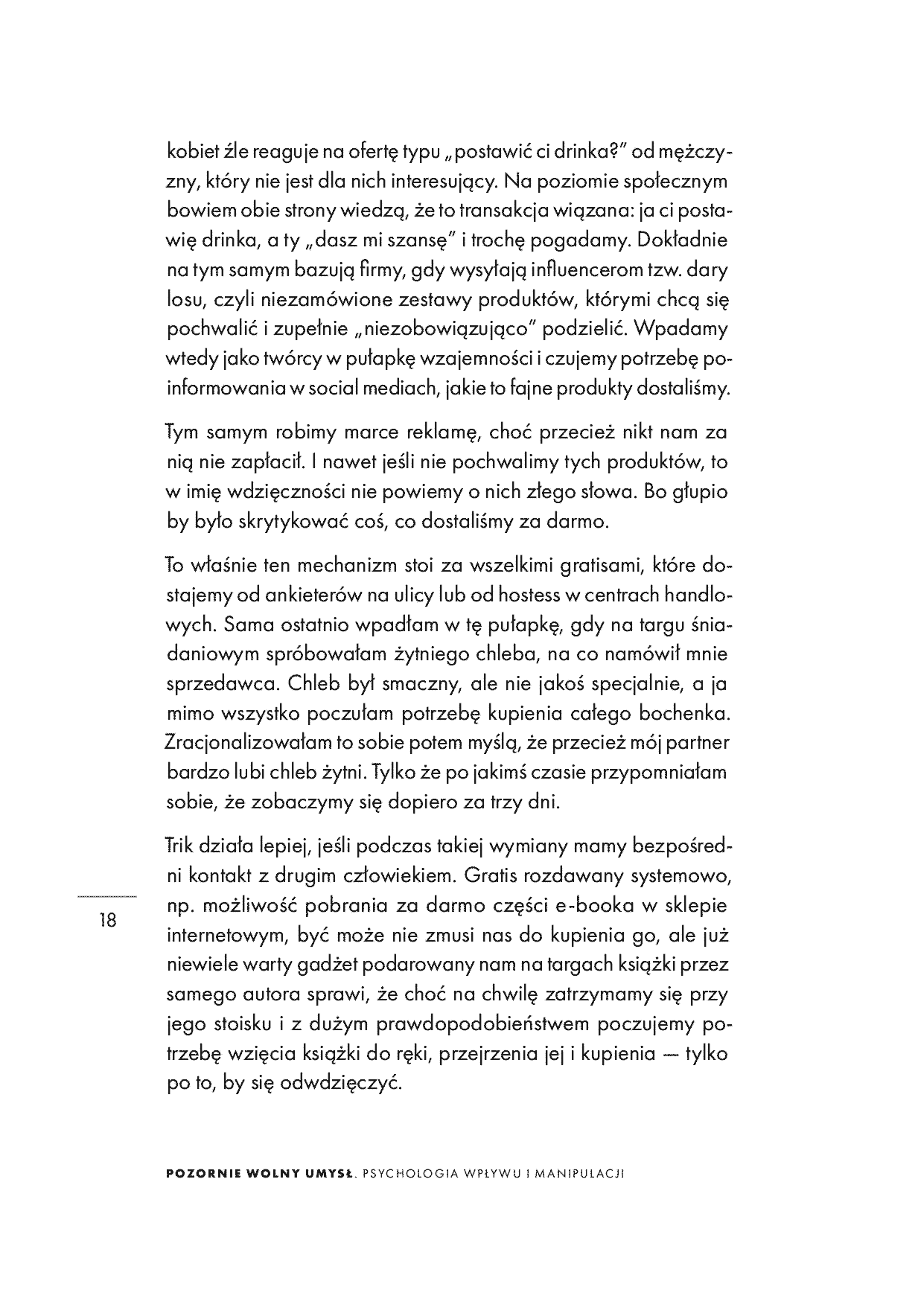 Fragment „Pozornie wolny umysł. Psychologia wpływu i manipulacji. Wydanie drugie rozszerzone” — strona 18 z 30