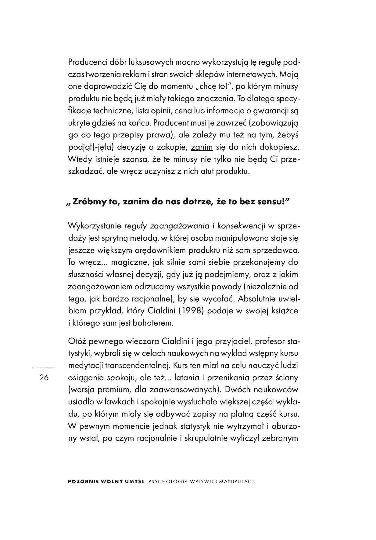 Fragment „Pozornie wolny umysł. Psychologia wpływu i manipulacji. Wydanie drugie rozszerzone” — strona 26 z 30