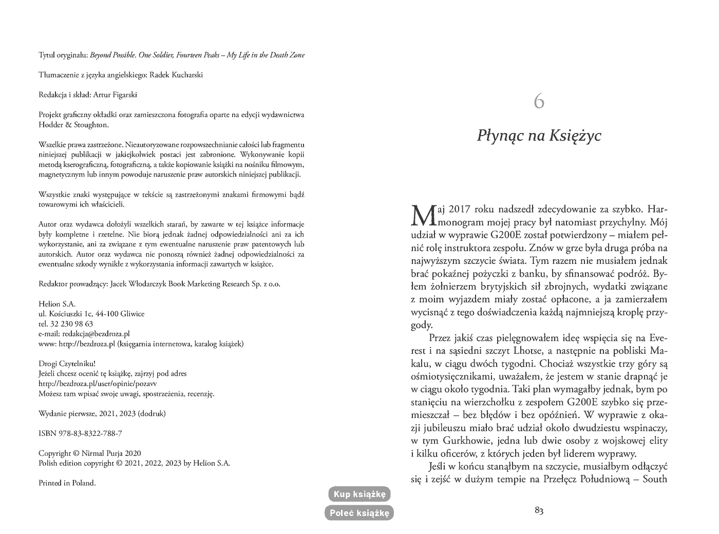 Fragment „Poza możliwe. Jeden żołnierz, czternaście szczytów - moje życie w strefie śmierci” — strona 2 z 9