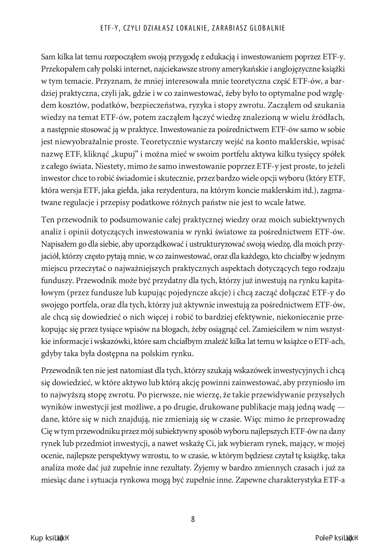 Fragment „ETF-y, czyli działasz lokalnie, zarabiasz globalnie. Kompleksowy przewodnik dla polskiego inwestora” — strona 8 z 16