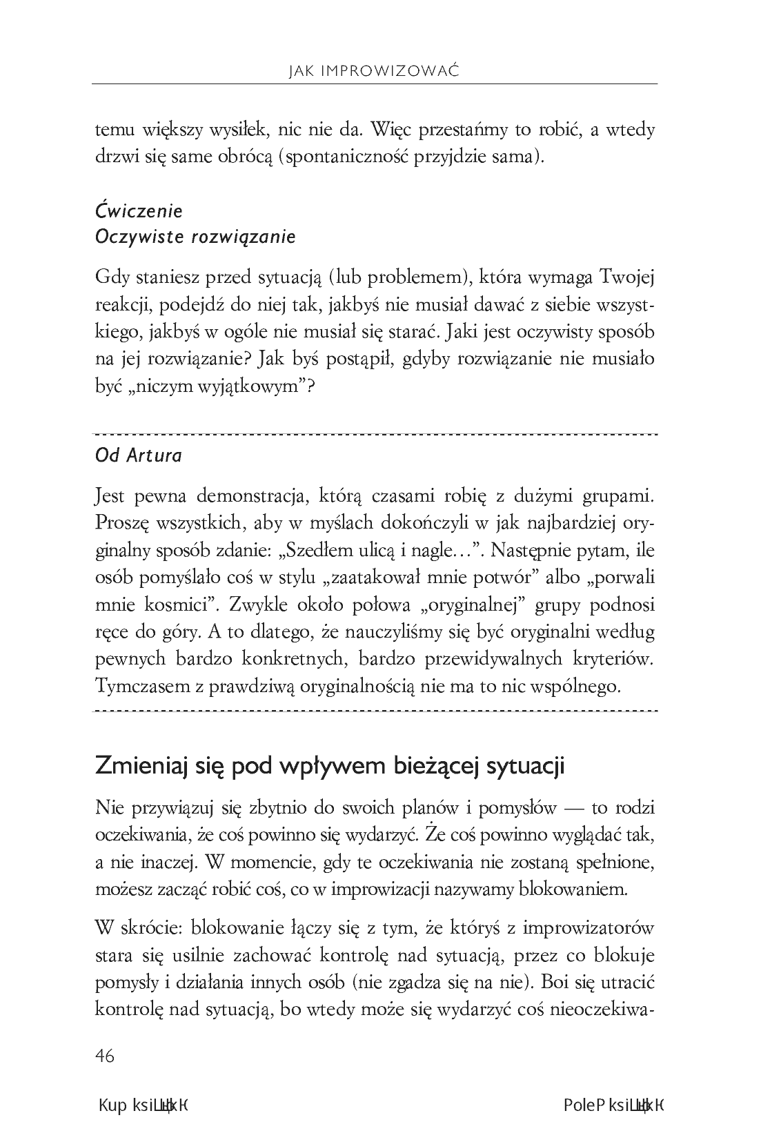 Fragment „Praktyczna improwizacja. Jak techniki improwizacji mogą usprawnić każdy aspekt Twojego życia” — strona 11 z 22