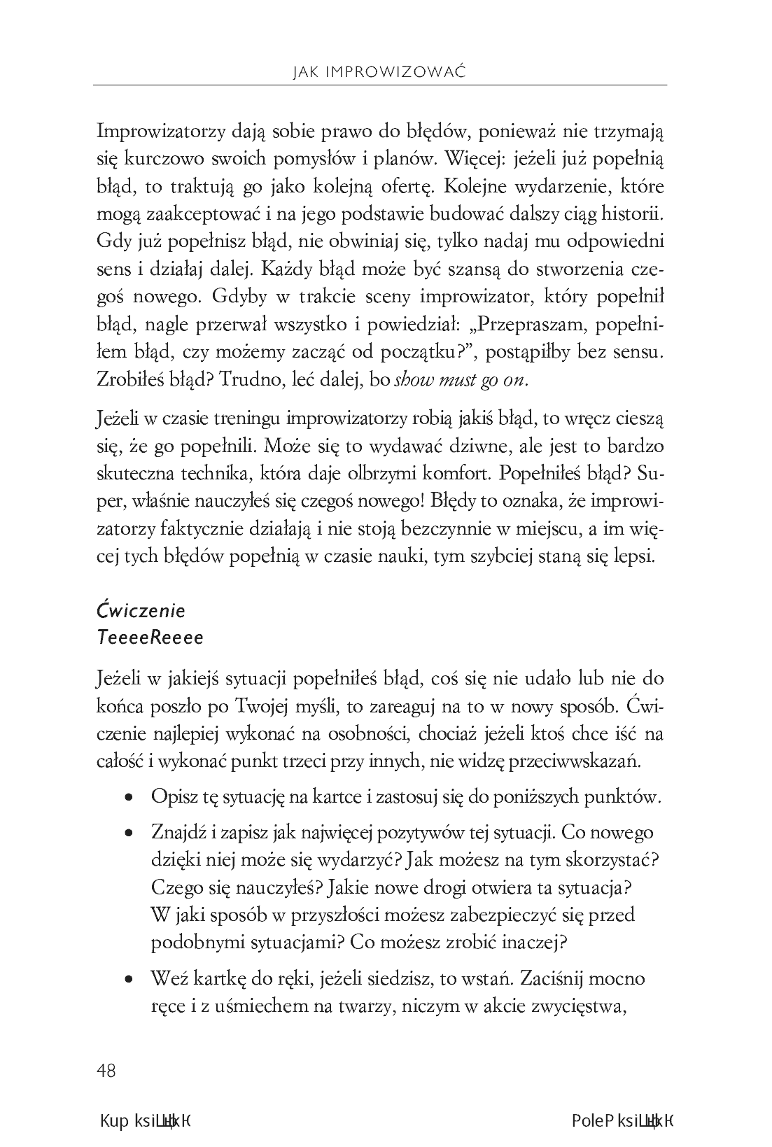 Fragment „Praktyczna improwizacja. Jak techniki improwizacji mogą usprawnić każdy aspekt Twojego życia” — strona 13 z 22