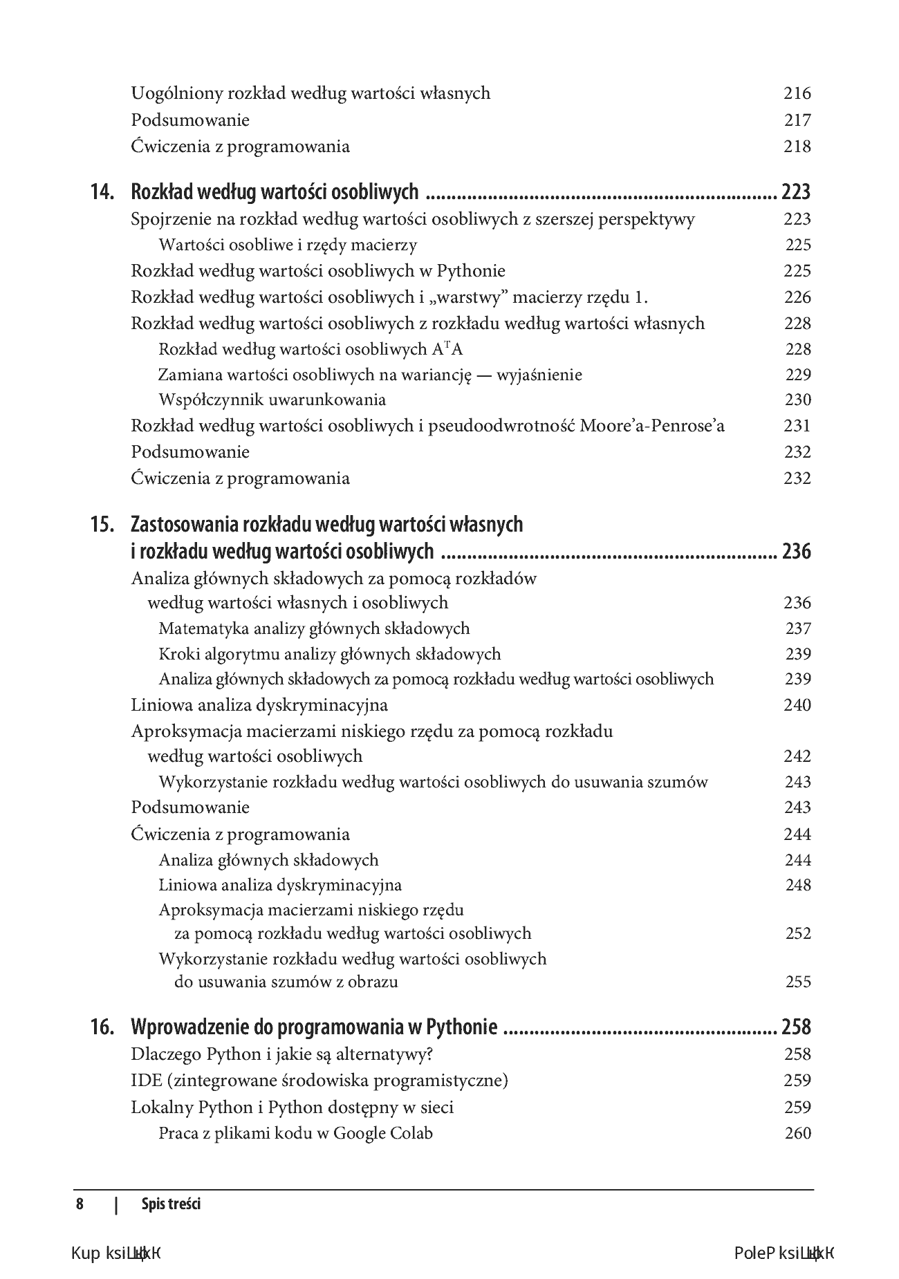 Fragment „Praktyczna algebra liniowa dla analityków danych. Od podstawowych koncepcji do użytecznych aplikacji w Pythonie” — strona 8 z 30