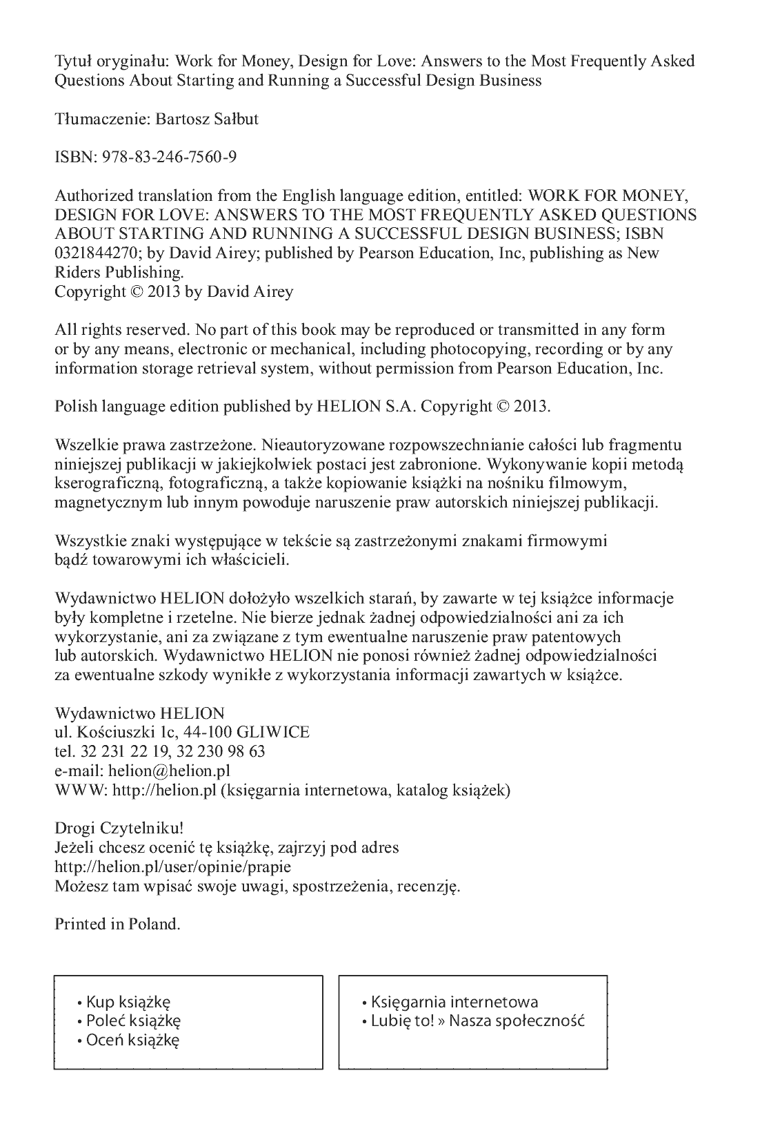 Fragment „Pracuj dla pieniędzy, projektuj dla przyjemności. Podręcznik freelancera” — strona 2 z 20