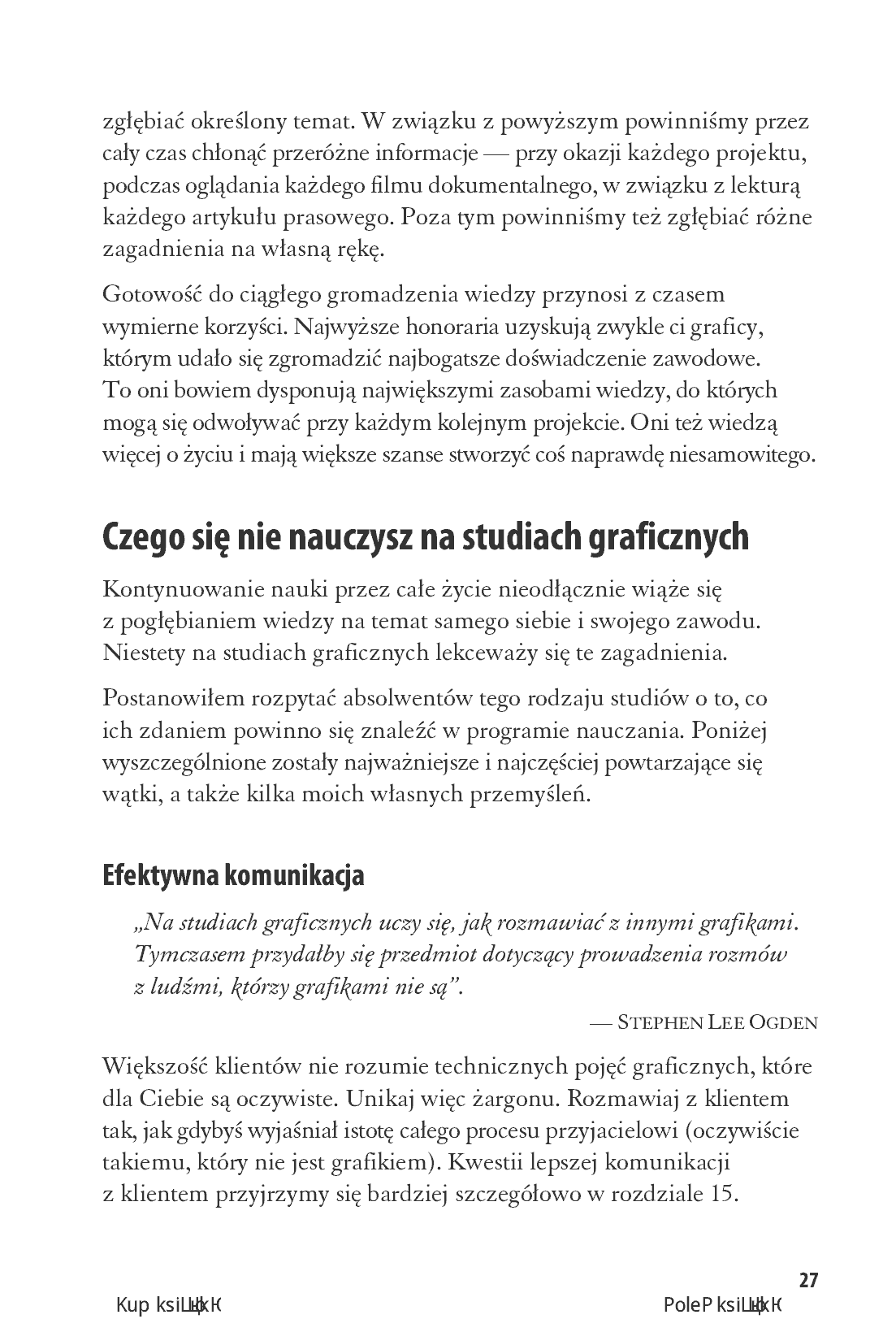 Fragment „Pracuj dla pieniędzy, projektuj dla przyjemności. Podręcznik freelancera” — strona 10 z 20