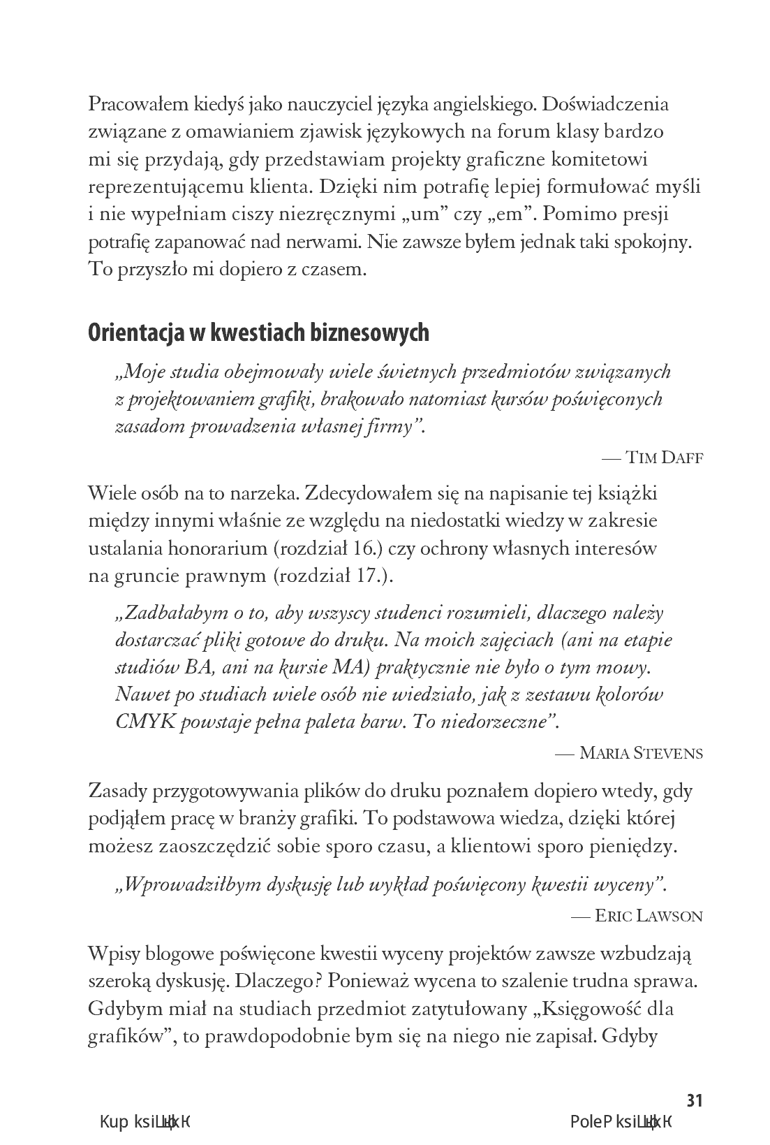 Fragment „Pracuj dla pieniędzy, projektuj dla przyjemności. Podręcznik freelancera” — strona 14 z 20