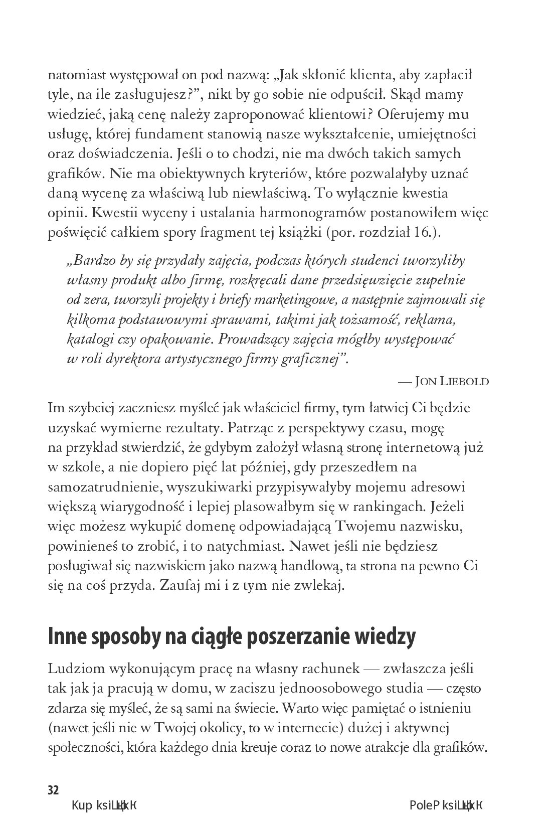 Fragment „Pracuj dla pieniędzy, projektuj dla przyjemności. Podręcznik freelancera” — strona 15 z 20