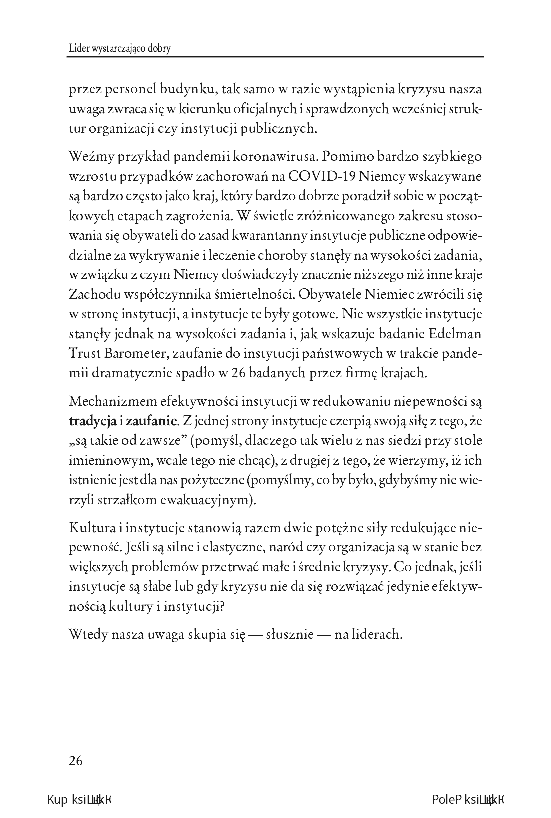 Fragment „Lider wystarczająco dobry. 12 lekcji autentycznego przywództwa na czasy niepewności” — strona 10 z 18