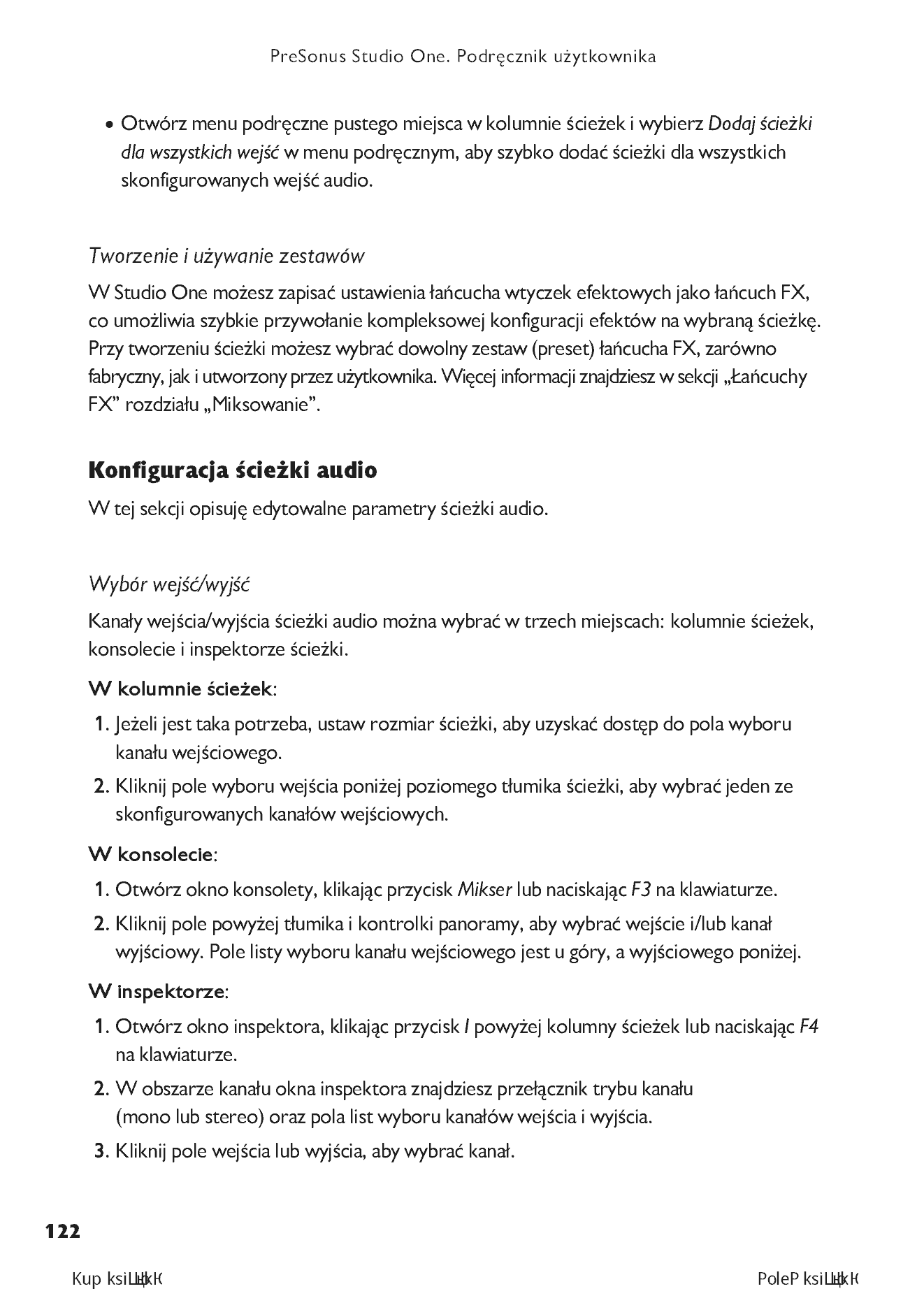 Fragment „PreSonus Studio One. Podręcznik użytkownika” — strona 30 z 30