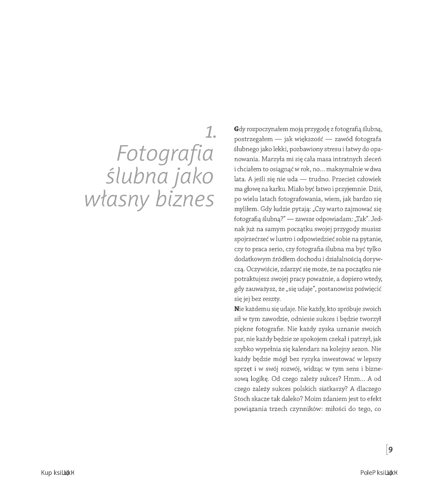 Fragment „Profesjonalna fotografia ślubna. Od perfekcyjnego warsztatu do dochodowego biznesu. Wydanie II zmienione” — strona 5 z 12