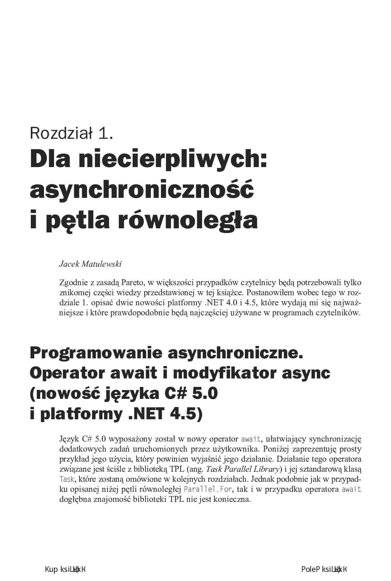 Fragment „Programowanie równoległe i asynchroniczne w C# 5.0” — strona 9 z 30