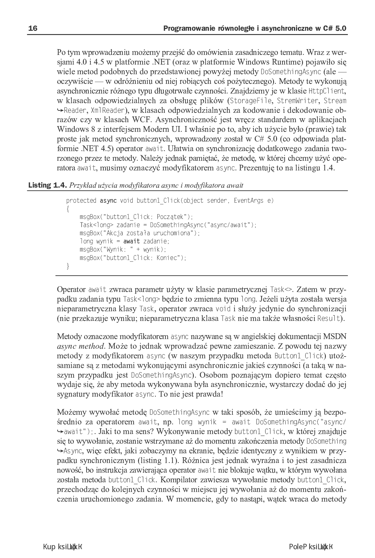 Fragment „Programowanie równoległe i asynchroniczne w C# 5.0” — strona 12 z 30